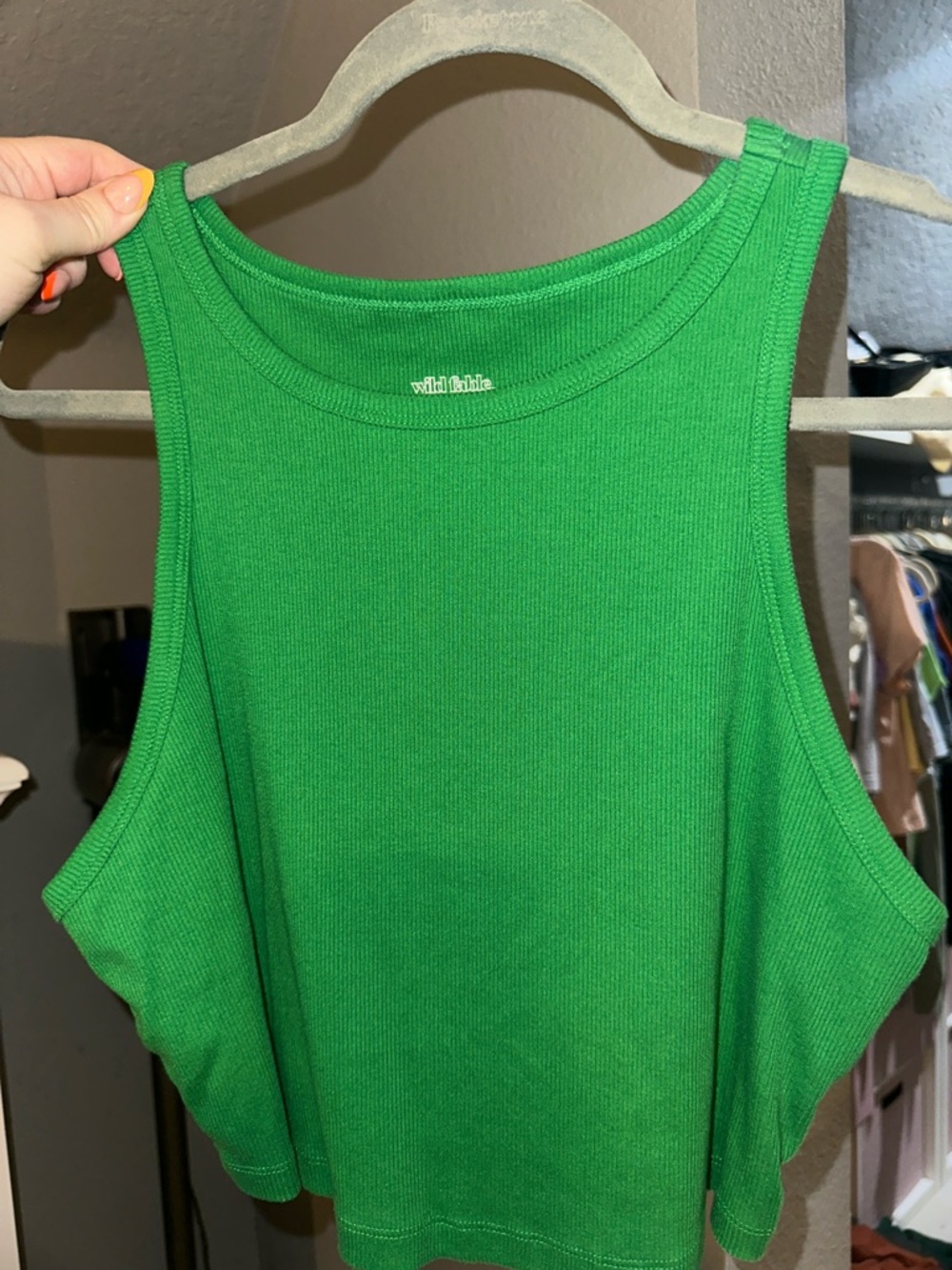 wild fable Green Ribbed Cropped Tank - Picture 4 of 4